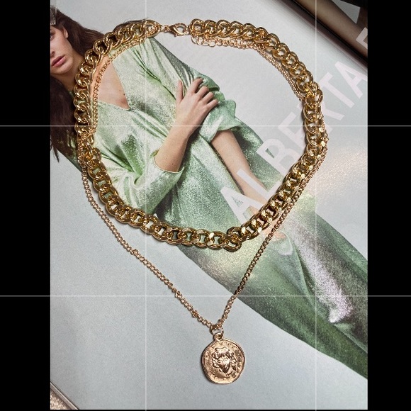 Gold Chain Necklace Tone Necklace Chunky Necklace - Picture 3 of 3